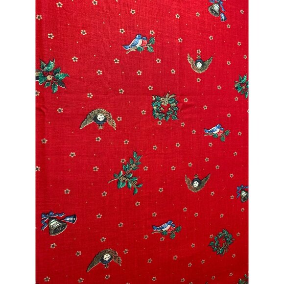 Vintage Christmas Fabric 1/2 Yard 44" Wide Red Holiday Print By Joan Kessler For - Picture 1 of 6